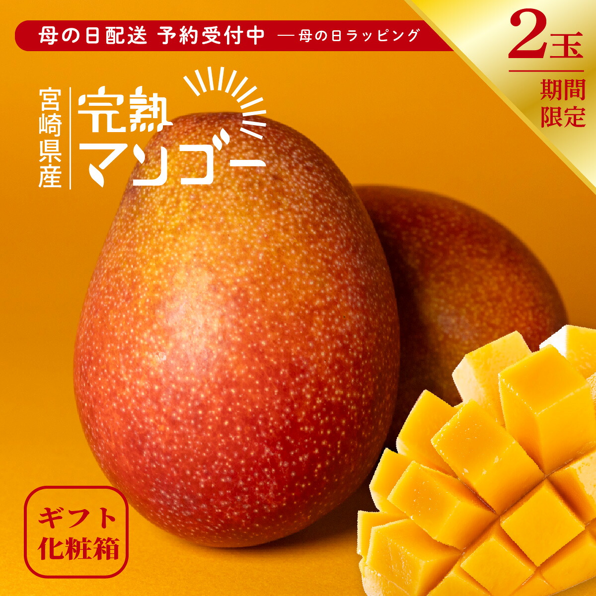 【 母の日ギフト 500円OFF 】 予約 完熟マンゴー 宮崎県産 2L 2玉 700g マラソン 送料無料 宮崎マンゴー みやざき まんごー 1箱 カーネーション メッセージカード ラッピング付 5月8日 9日 10日配送 指定可 お取り寄せ ギフト プレゼント 贈り物 贈答 御祝 御礼 高級 高糖度