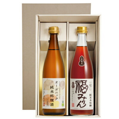 福光屋 <br>オーガニック料理酒・<br>純米本味醂 福みりん 三年熟成 <br>調味料セット<br>(各720ml)<br>