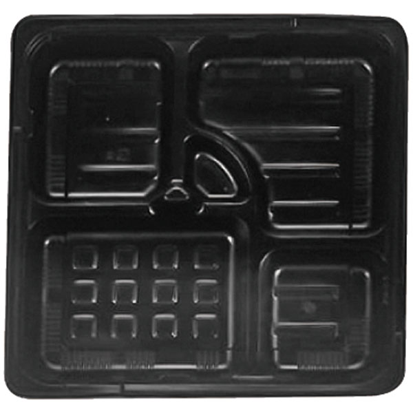 弁当容器　ＴＳＲ－２７０Ｐ本体：黒　セット／ＴＳＲ－２４－２０Ａ蓋：透明【キーワード】安価、ＥＣＯ、エコ、ＢＩＯＰＥＴ、バイオＰＥＴ、バイオマスプラスチック、バイオプラスチック、カーボンニュートラル、ＰＬＡ樹脂、ポリ乳酸