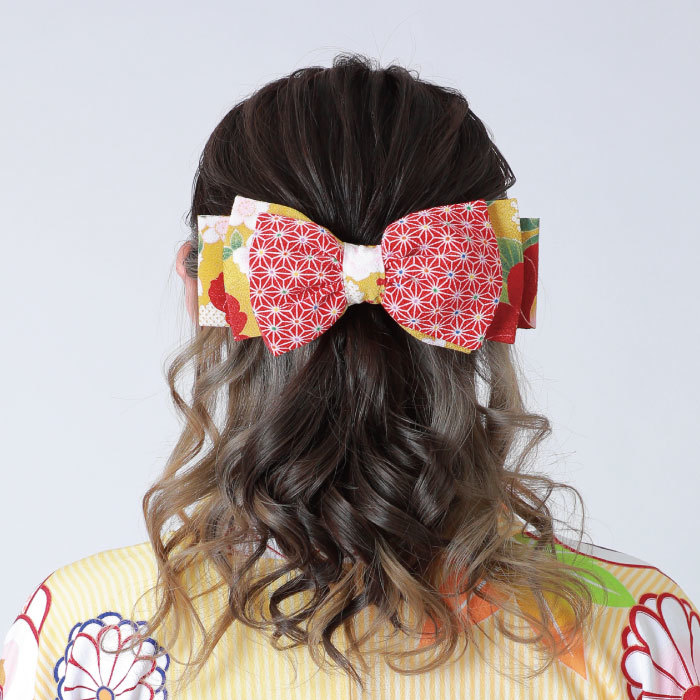 あす楽 Moga 髪飾り リボン 卒業 七五三 ヘアアクセサリー 成人式 振袖 結婚式 ウェディング パーティー 二次会 披露宴 前撮り 和装 着物 四つ身 袴 被布 浴衣 パッチン留め スリーピン Sermus Es