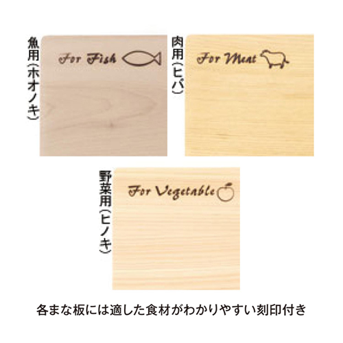 楽天市場 送料無料 食材毎に使い分けまな板セット 梅沢木材工芸社