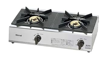 【中古】リンナイ お役目用ガスコンロ(プロパンガス用) 【判定基準印字機】 2口 RSB-206A-LP