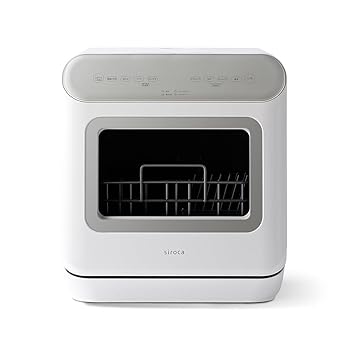 【中古】【シロカ公式】2WAY食器洗い乾燥機 オートオープンタイプ|1?3人用 工事不要 オートオープン機能 給水トレイ付属 タンク式(手動給水)/分岐水|Umibose店