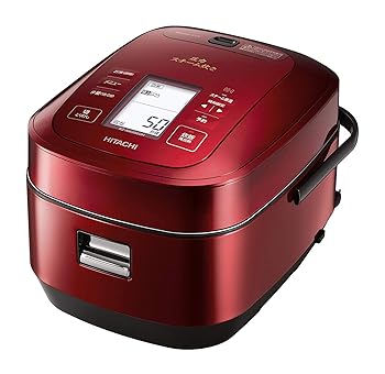【中古】日立 炊飯器 5.5合 圧力&スチームIH 【ごはんソムリエモデル】 ふっくら御膳 本体日本製 打込鉄釜 蒸気カット RZ-AW3000M R メタリックレッド|Umibose店