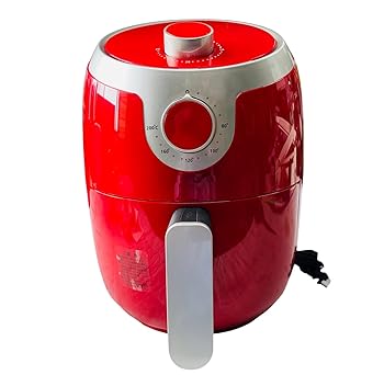 【中古】ノンオイルフライヤー 静電容量1.8リッター 脂肪組織分約80％とり捨てる 食料雑貨類の油類と湯烟のみで膳立て (赤)