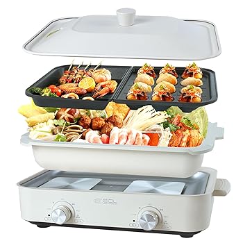【中古】熱っぽい一皿 焼肉一皿 食べ物屋鍋 1200W セパレート熱っぽい一皿 夫々熱度自然調整 食べ物屋一皿/深鍋一皿/たこ焼き一皿付き添い人 蓋付