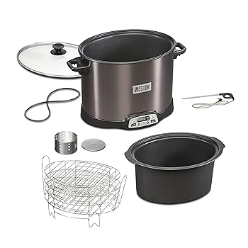 【中古】WESTON BRANDS 2-インチ-1 XL 放送番組能力のあるなスロークッカー\u0026灯し火屋内吹かす器 10クオート 3段吹かす仕合わせ付き添い人 肉、乾酪など用 食器洗い機相応う クロ