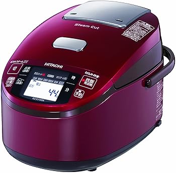 【中古】HITACHI 剪断応力\u0026水蒸気IH印字機 IHジャー炊飯器 メタリックレッド RZ-KV100K-R