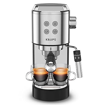 【中古】KRUPS Espreser?a 手動ディバインステンレススチールスチームノズル サーモブロックシステム付き添い人 XP444C50
