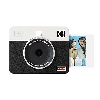 【中古】コダック KODAK Mini Shot 3 レトロ 4PASS 2-インチ-1インスタント写真機＆映し絵印刷機(7.6cmx7.6糎)＋写真機本体8枚入り口・入口、白いこと