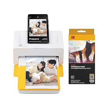 【中古】コダック KODAK Dock Plus 4PASS インスタント印刷機(10x15糎)+50枚バンドル(印刷機本体10枚入り口・入口+40枚)