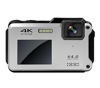 【中古】BLUEWIDE コンパクトデジタルカメラ IPX8 雨合羽 防塵 効果のある絵素1300万 4K映像 CALS流行り物 Wi-Fi デジタル望遠レンズ16倍 オート興味の中心 コンデジ デ