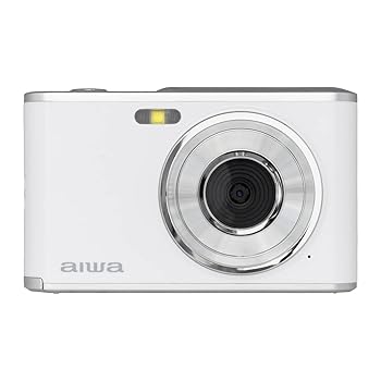【中古】aiwa cam DCB デジタル写真機, 1300万絵素, 2.8inIPS見せびらかす, 手ブレ手を加える, 4K映像, 132g, 軽さパウダーコンパクト (白いこと)