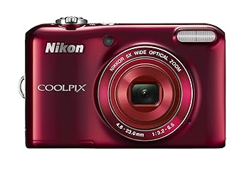 【中古】Nikon デジタル写真機 COOLPIX L28 効果のある絵素数2005万絵素 単3蓄電池相応う 赤いこと L28RD