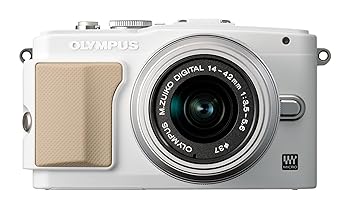 【中古】OLYMPUS 鏡鑑受け答え一眼 PEN Lite E-PL5 水晶体一揃いの道具 白いこと E-PL5 LKIT WHT