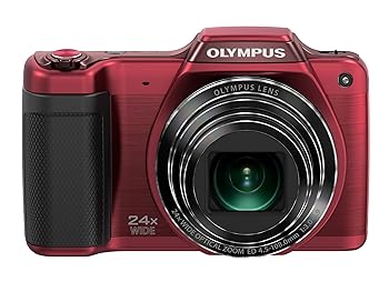 【中古】OLYMPUS デジタル写真機 STYLUS SZ-15 1600万絵素 光学24倍望遠レンズ 広角25粍 赤いこと SZ-15 RED