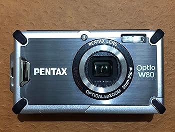 【中古】PENTAX 雨合羽デジタル写真機 OPTIO (オプティオ) W80 ガンメタルグレー 1200万絵素 光学5倍望遠レンズ OPTIOW80GG