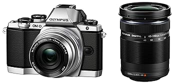 【中古】OLYMPUS 鏡鑑受け答え一眼 OM-D E-M10 ダブルズームキット しろがね色 OM-D E-M10 DZKIT SLV