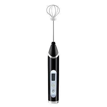 【中古】電動ハンドウィスク USB 充電可能な牛乳泡立ち多機能電気牛乳泡立ち LCD 画面 泡立て器 (色 : Black, Size : One size)｜Umibose店