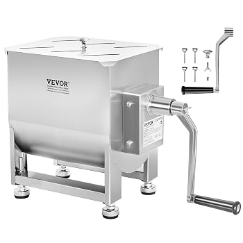 【中古】VEVOR 手動ミートミキサー 容量60ポンド タンク 肉加工機器 ステンレススチール ミートミキサー ソーセージミキサーマシン 蓋とハンドル付き 牛|Umibose店