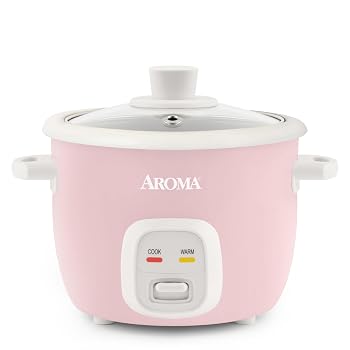 【中古】AROMA? ミニ炊飯器 2カップ(未調理)/4カップ(調理済み) 穀物炊飯器 スープメーカー オートミールクッカー 自動保温 1クォート ピンク ARC-302NG｜Umibose店 11,308円