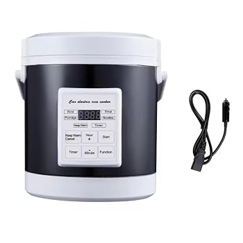 【中古】旅行に優しい12V/24Vライス炊飯器暖房ランチボックスミールヒーター暖かい1.6L容量金属テクスチャー車と家のための屋外調理炊飯器｜Umibose店