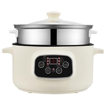 【中古】SUNCN 炊飯器 糖質カット マイコン式 蒸し料理 おかゆ調理 玄米 一人暮らし用 多機能ノンスティック学生寮パン カーキ 26CM｜Umibose店