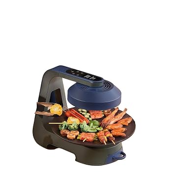 【中古】Andula無煙焼肉コンロ ヘルシーグリル 煙が出ない丸形プレート コンパクト設計 液晶温度調節 家庭用無煙ロースター 簡単お手入れ (LCDバージョン｜Umibose店