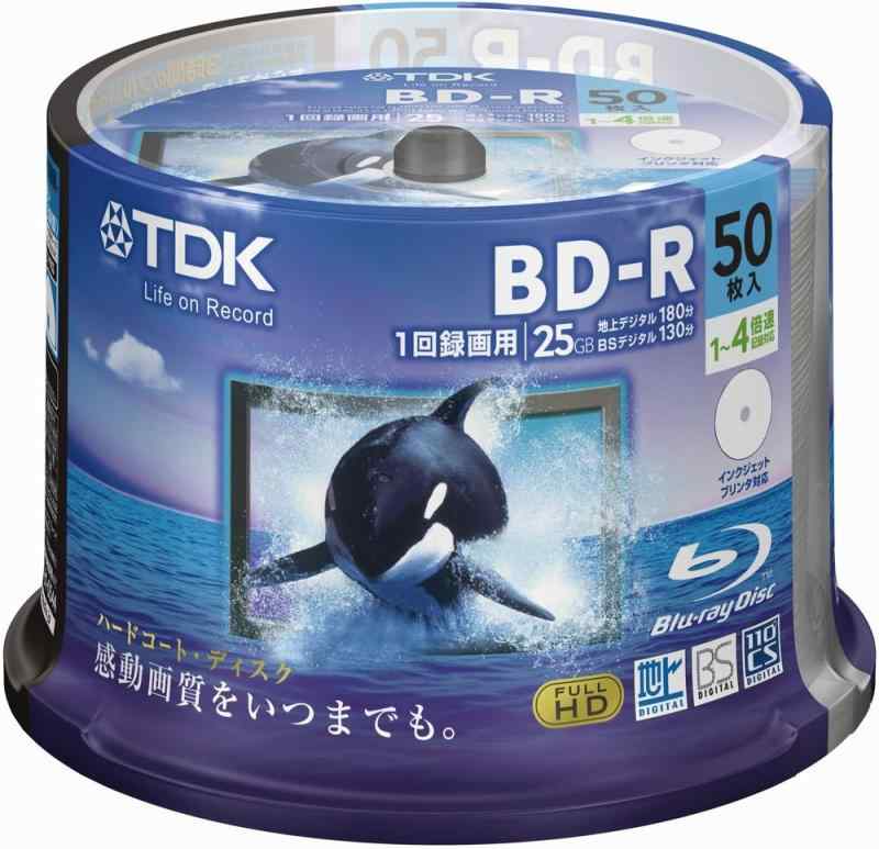 TDK 録画用ブルーレイディスク 捉え所のない厚地の外套遣りかた BD-R 25GB 1-4倍速 ホワイトワイドプリンタブル 50枚スピンドル GBRV-25PWB50PF