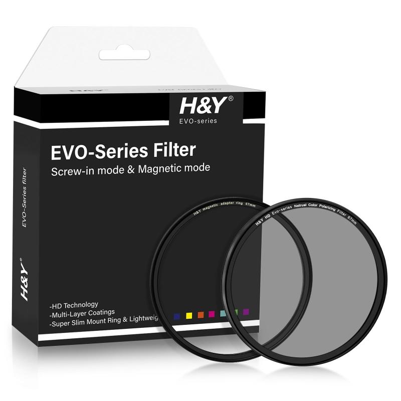 H\u0026amp;Y PLフィルター HD EVO ナチュラルCPL フィルターキット マグネット式 ねじ込み式両対応 ニュートラル 忠実な色再現 反射調整 偏光度99% 高平面度 薄枠 帯電防止 防汚 撥水 防傷 ENP