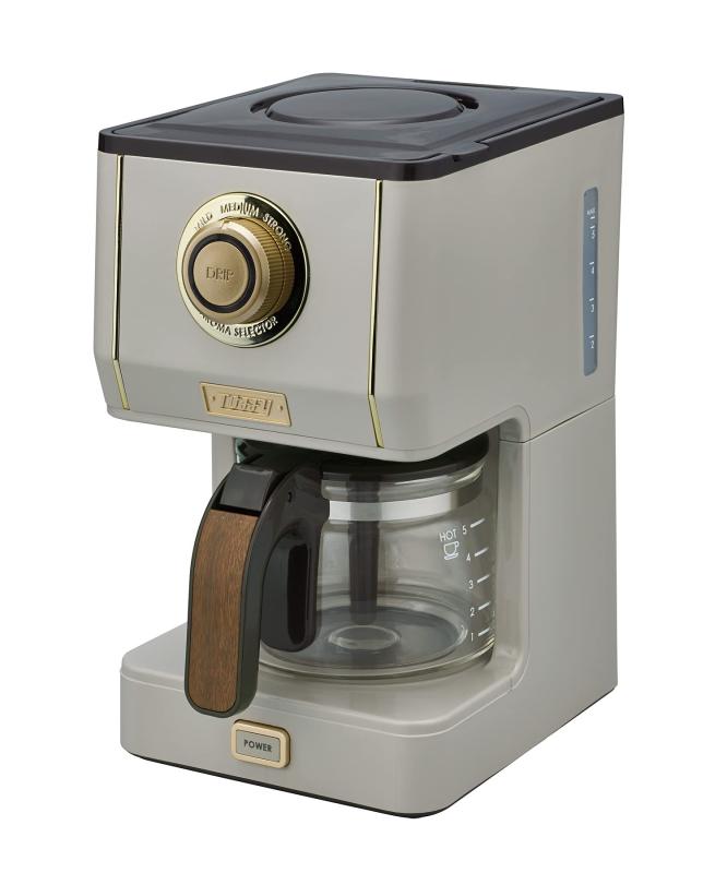 【Toffy/トフィー】 アロマドリップコーヒーメーカー K-CM5 ドリップ式 蒸らし機能 選べる味わい 自動保温機能 ガラスポット メッシュフィルター付きレトロ おしゃれ K-CM5|海の風ストア