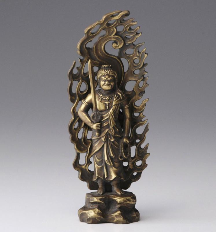 不動明王像 高さ21 cm 酉年生まれの守り本尊(守護仏)厄除け 美術品 仏像】不動明王 酉年の守護本尊 身丈2寸 古美彩色仕上げ | 干支