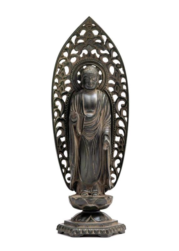 仏像 阿弥陀如来 15cm （古美青銅） 仏師：牧田秀雲 原型＿（戌・亥年生まれ）十二支守り本尊 干支 高岡銅器(KSあみだにょらい)