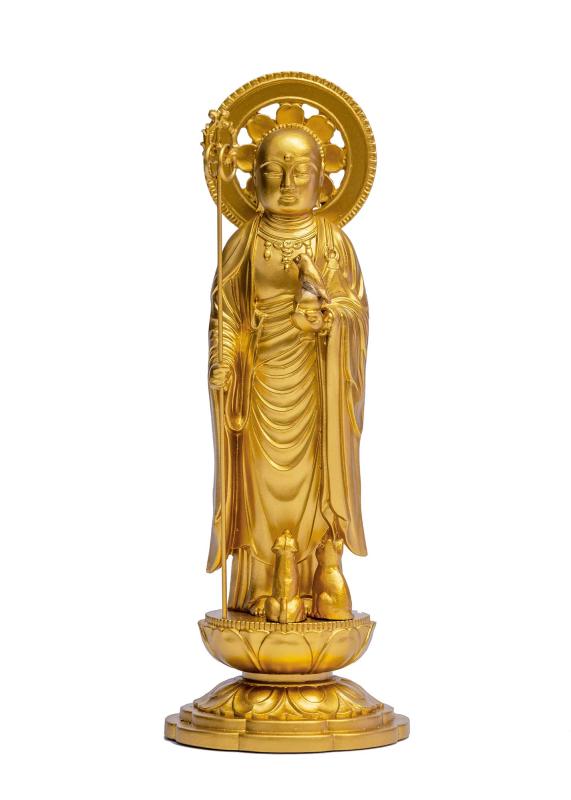仏像 ペット地蔵菩薩 15cm（金色） ＿『動物守護・ペット供養』 高岡銅器(Ｐじぞう/M)｜海の風ストア