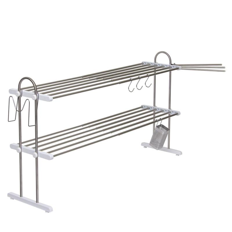 田窪工業所 伸縮置棚 2段 幅52~91cm お買得セット PP2-90LK