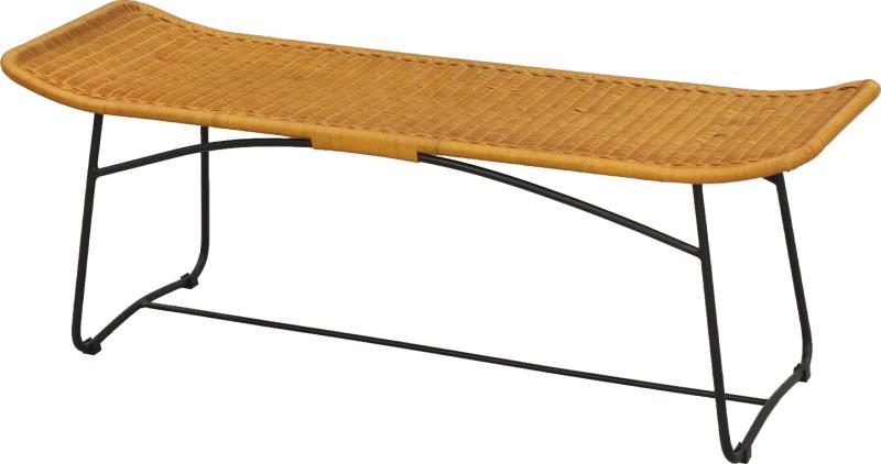 エイアイテック(AITECH) ラタンベンチ 幅120cm ブラウン EK-12BC BR