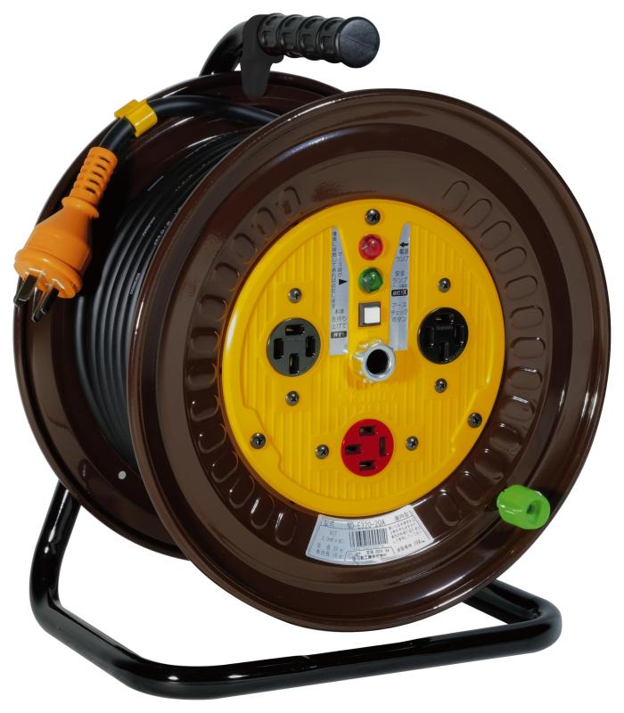 日動工業 電工ドラム 三相200V 逆転コンセント付動力用 アース付 30m ND-E330R-20A