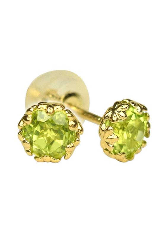 [四葉のクローバー] 18金 ペリドット 一粒石 スタッドピアス 18k K18 ゴールド 一粒 ピアス 8月 誕生石 レディース 亭主もち ：Sa512 日用品雑貨・文房具・手芸-その他