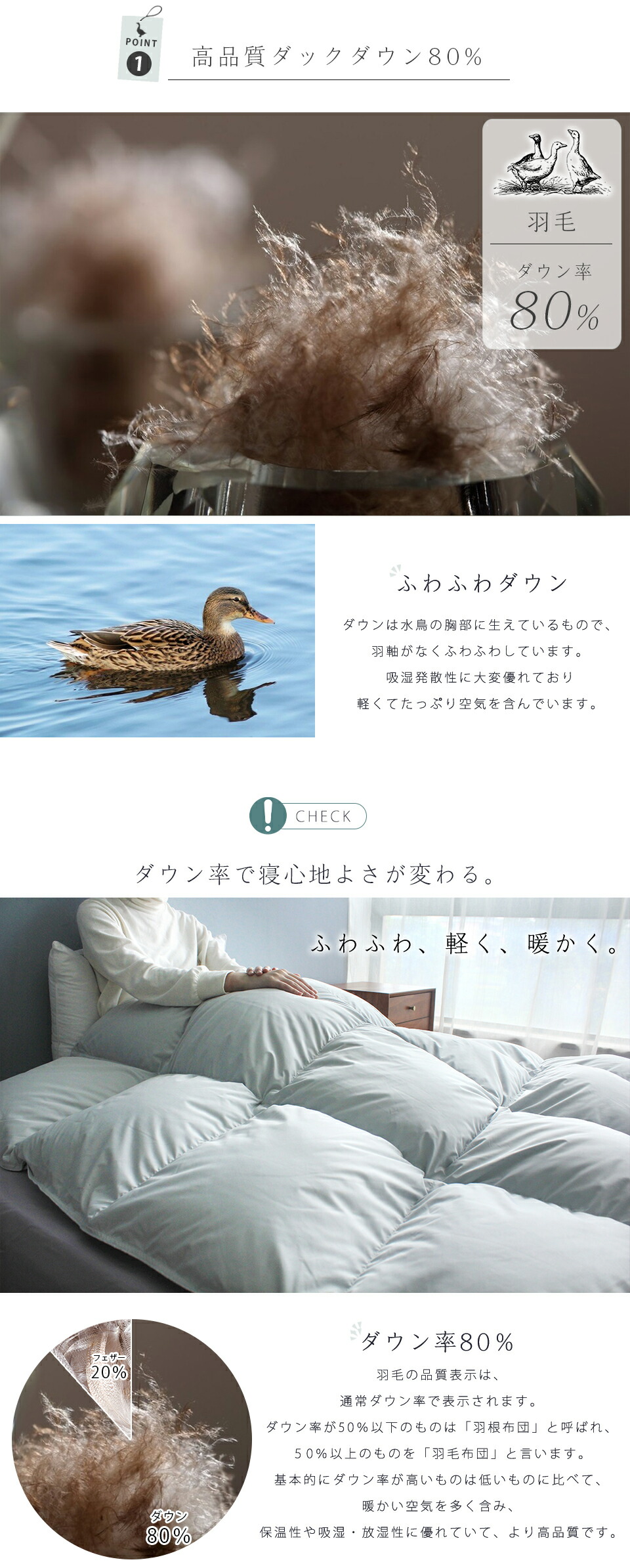 羽毛布団 セミダブル 2枚合わせ 羽毛布団セミダブル 羽毛布団 
