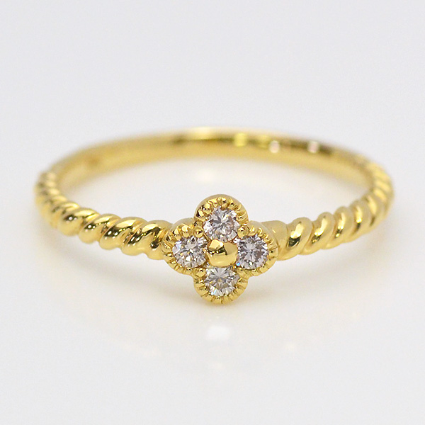 【楽天市場】K18 フラワーモチーフ ダイヤモンドリング 「prana」 指輪 ゴールド 18K 18金 ダイアモンド 花 フラワー 誕生日