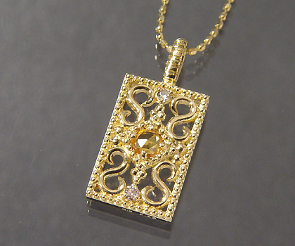 K18サファイア　リーフペンダント ネックレス K18 18金 天然石 サファイア リーフモチーフ ペンダント