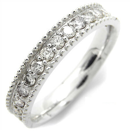 K18 ダイヤモンド 0.5ct ミルグレイン エタニティリング 「gala」 プラチナ900・K10選択可 指輪 ゴールド 18K 18金 ダイアモンド エタニティーリング ミル打ち 誕生日 4月誕生石 刻印 文字入れ メッセージ ギフト 贈り物 ピンキーリング対応可能|umu(アム)