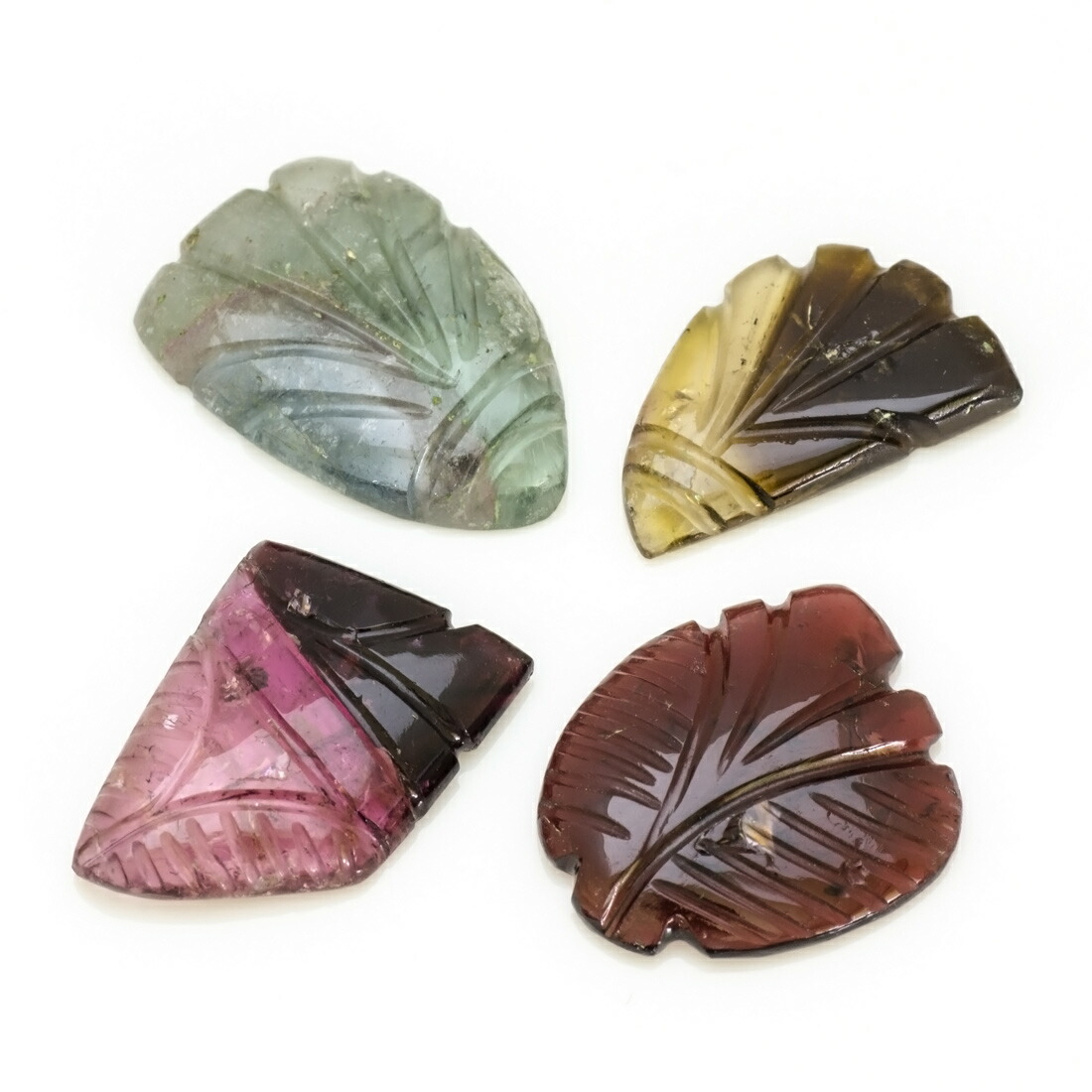 楽天市場】バイカラートルマリン カービング 宝石 ルース 4石セット