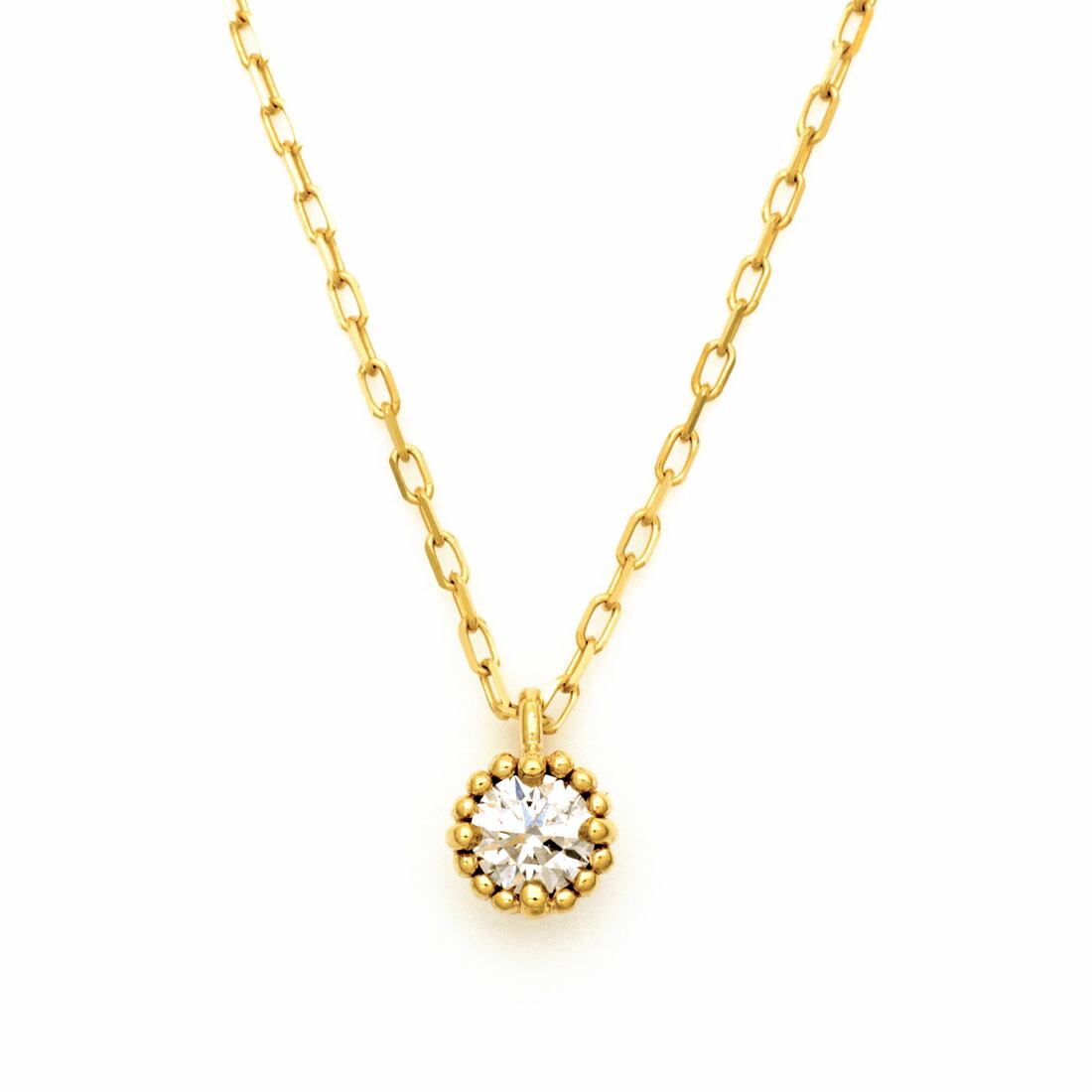 お買い物マラソン800円クーポン ペンダント ダイヤモンド 0.08ct ゴールド K10 「insieme」 アズキチェーン プラチナ900・K18選択可