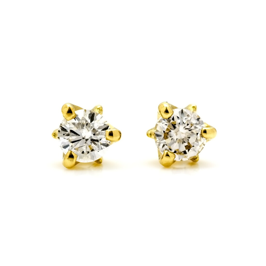 お買い物マラソン1000円クーポン スタッドピアス ダイヤモンド 0.2ct 「Decora」 ゴールド K18 プラチナ900・K10選択可｜umu（アム）