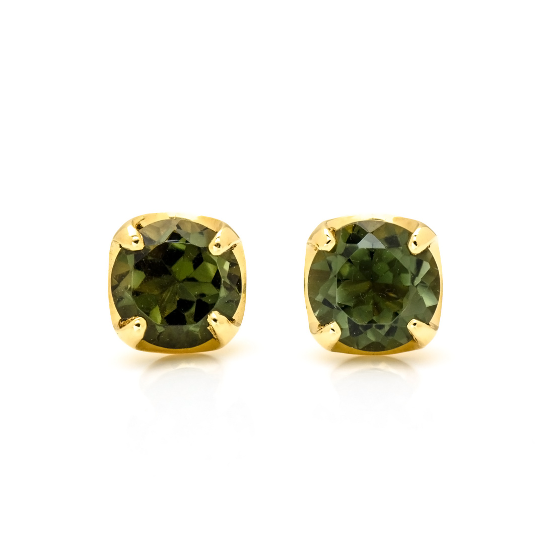 楽天市場】K18 グリーントルマリン ピアス 4.0mm×6.0mm
