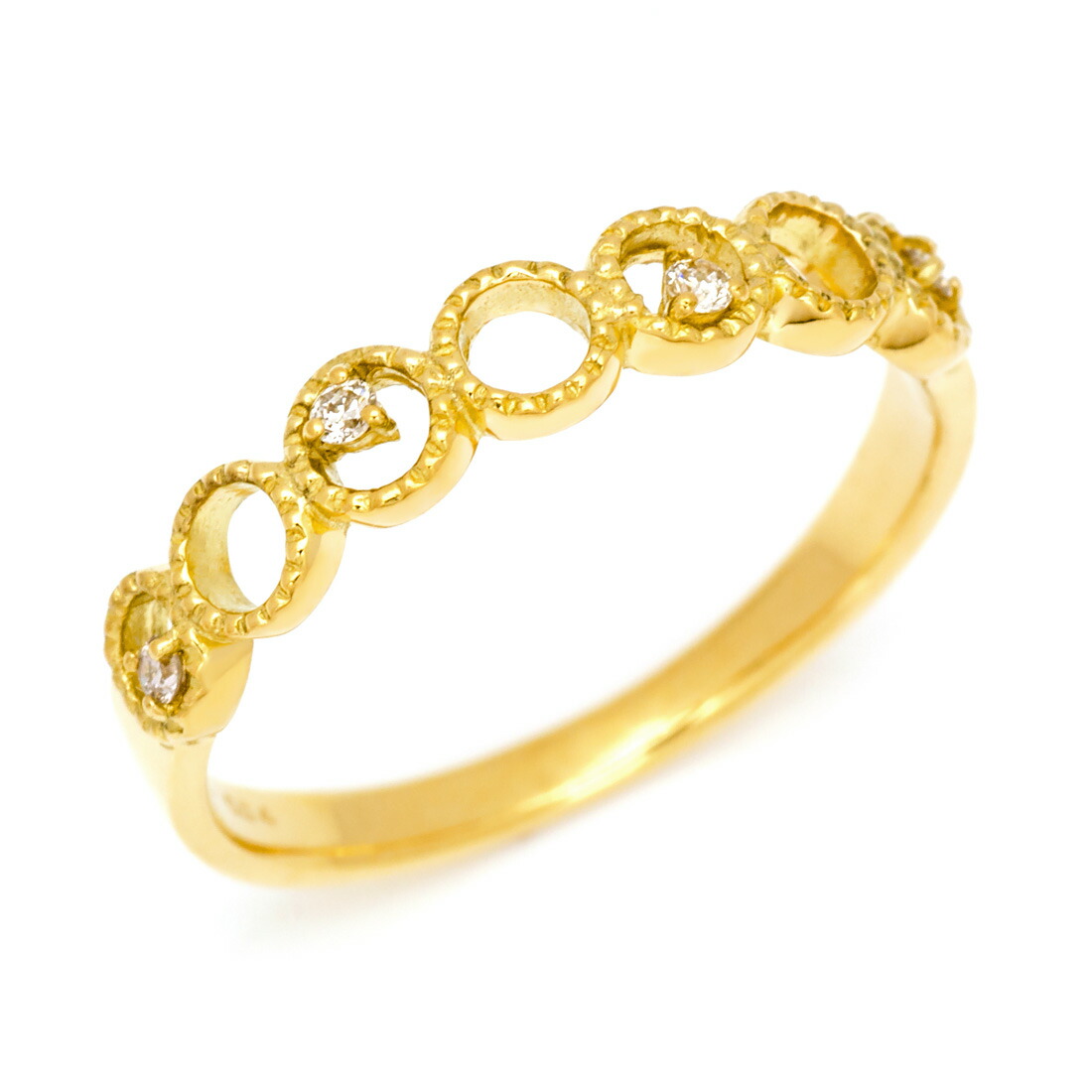 楽天市場】K18 フラワーモチーフ ダイヤモンドリング 「prana