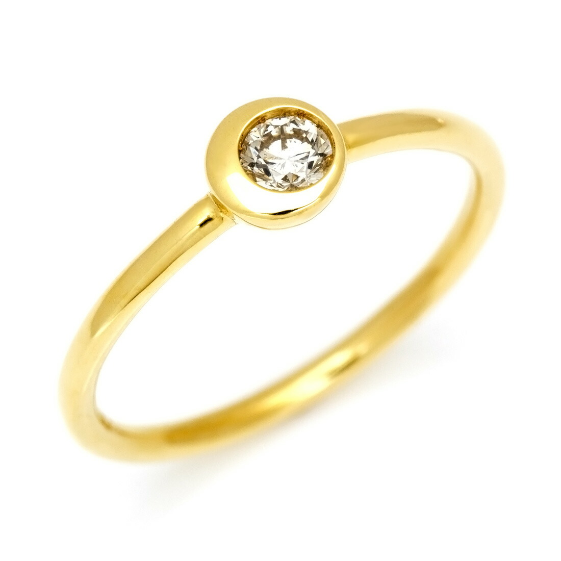 リング ダイヤモンド 0.1ct 「Moon」 ゴールド K18 プラチナ900・K10選択可