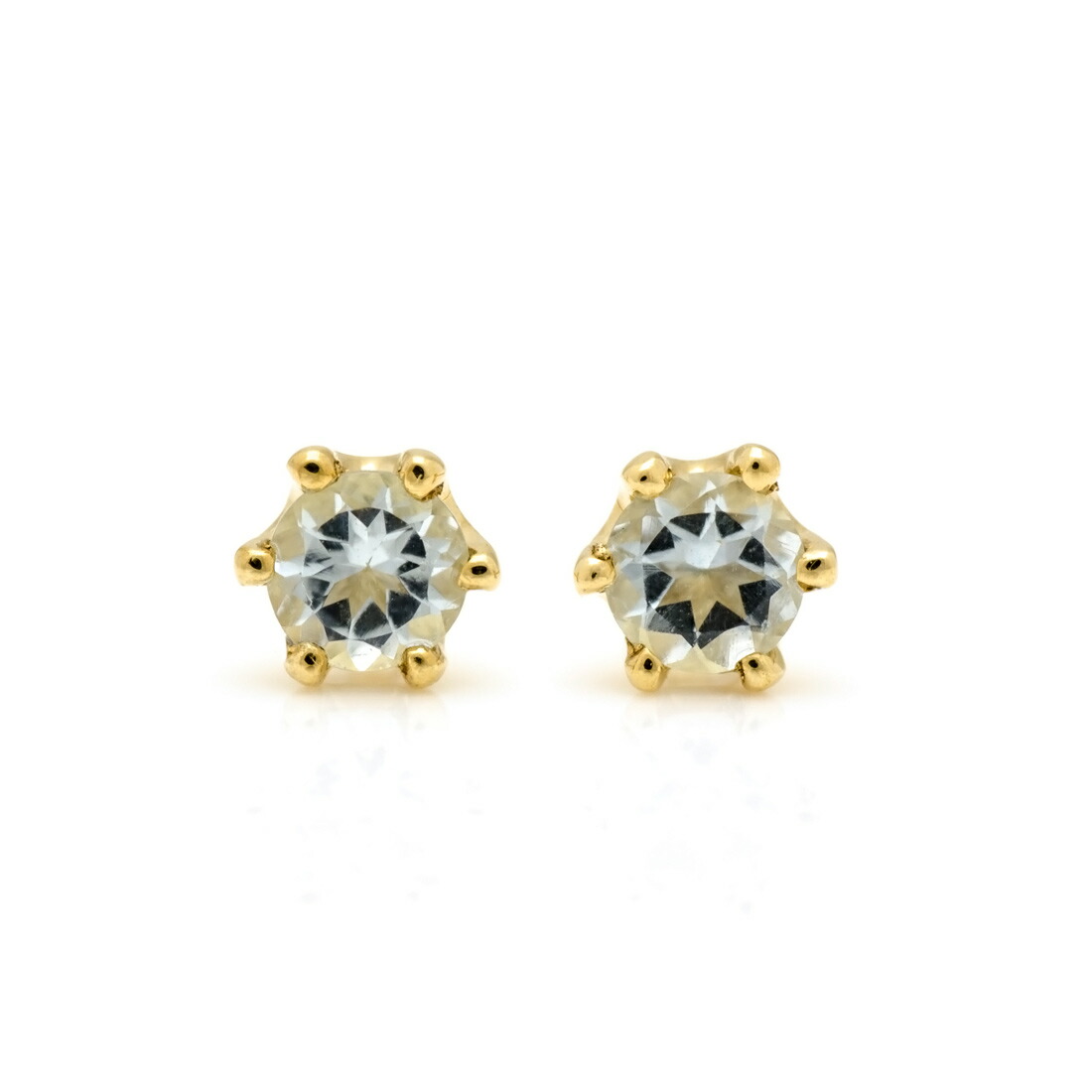 ポイント3倍 スタッドピアス アクアマリン ミルククラウン 「bstondo」 ゴールド K18 プラチナ900・K10選択可 13,090円