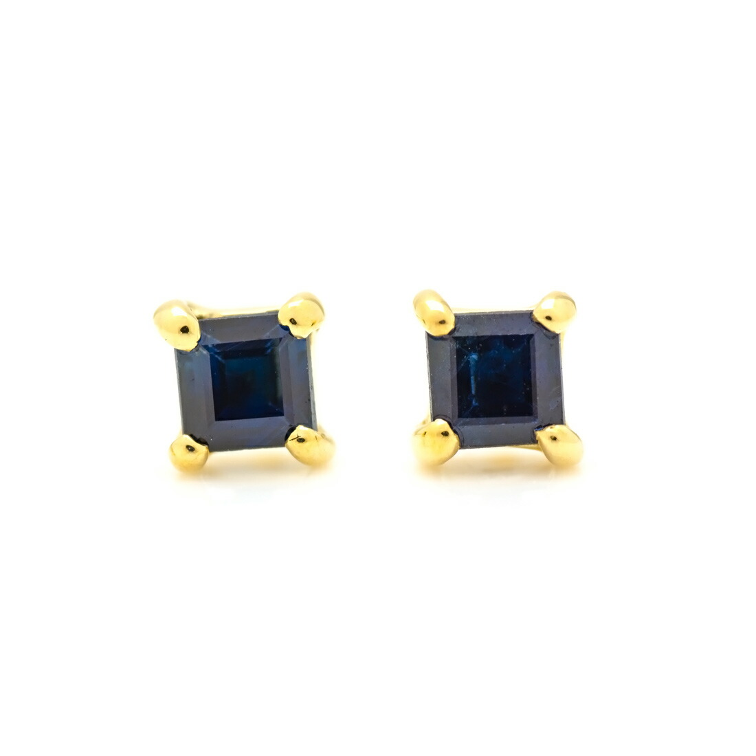 お買い物マラソン1000円クーポン スタッドピアス ブルーサファイア 「quadoro」 ゴールド K18 プラチナ900・K10選択可|umu(アム)